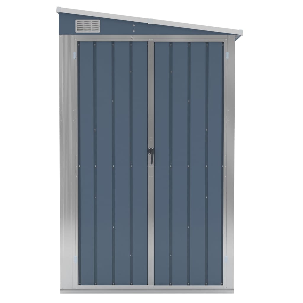 NNEVL Wall-mounted Garden Shed Grey 118x100x178 cm Galvanised Steel