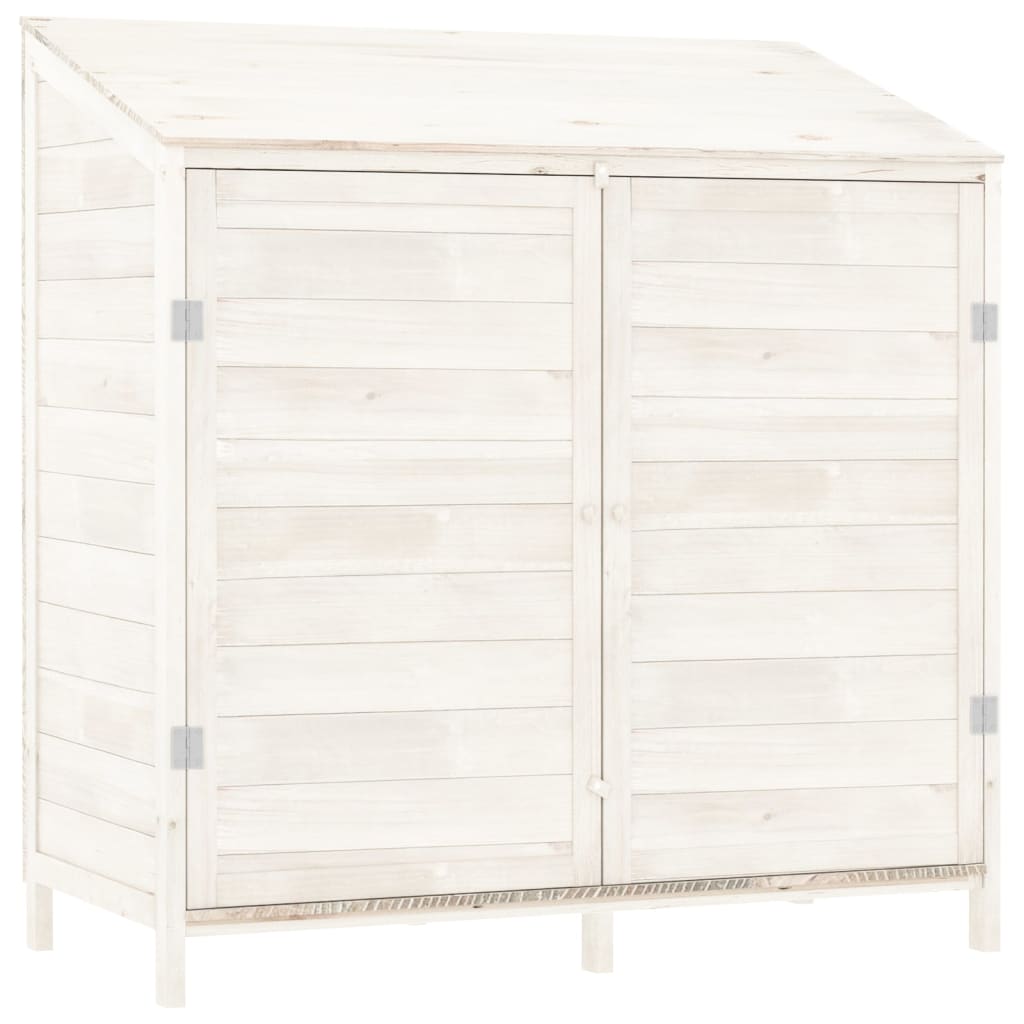 NNEVL Garden Shed White 102x52x112 cm Solid Wood Fir