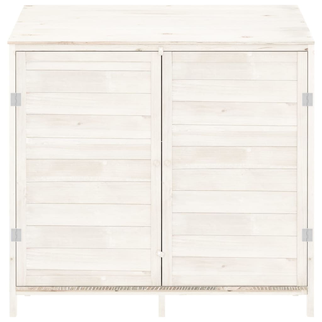 NNEVL Garden Shed White 102x52x112 cm Solid Wood Fir