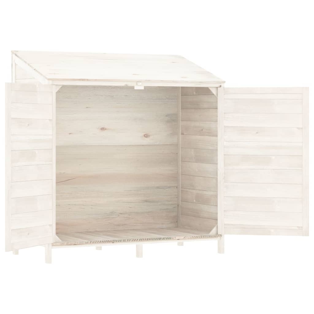 NNEVL Garden Shed White 102x52x112 cm Solid Wood Fir