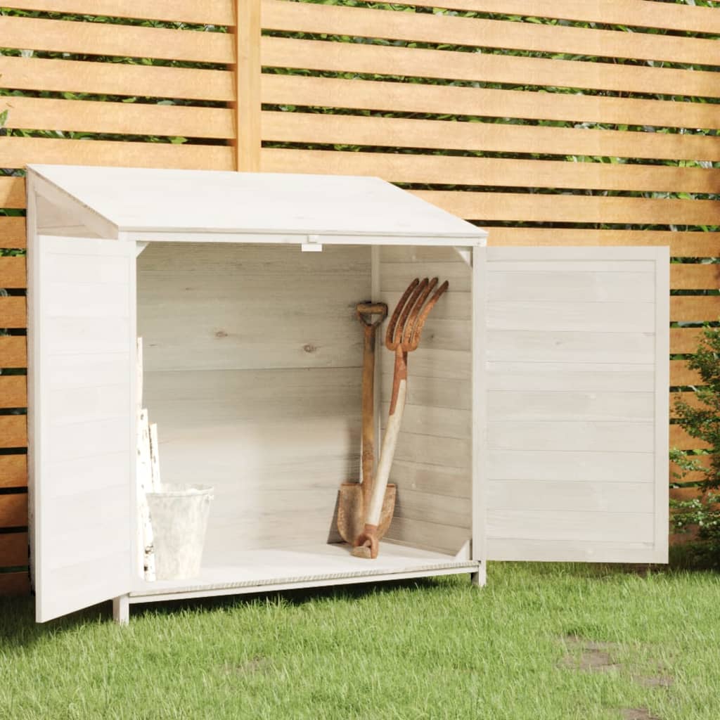 NNEVL Garden Shed White 102x52x112 cm Solid Wood Fir