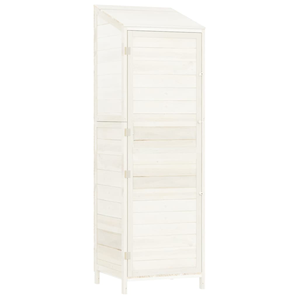 NNEVL Garden Shed White 55x52x174.5 cm Solid Wood Fir
