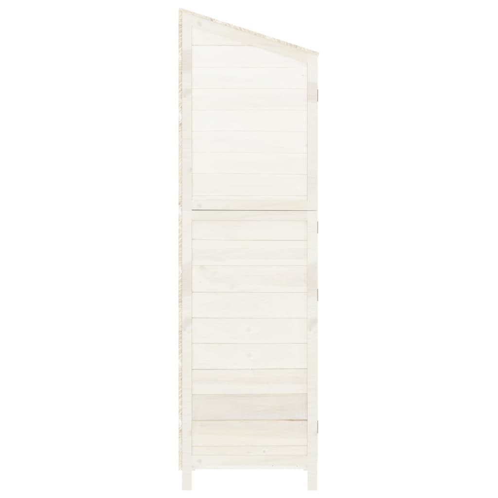 NNEVL Garden Shed White 55x52x174.5 cm Solid Wood Fir