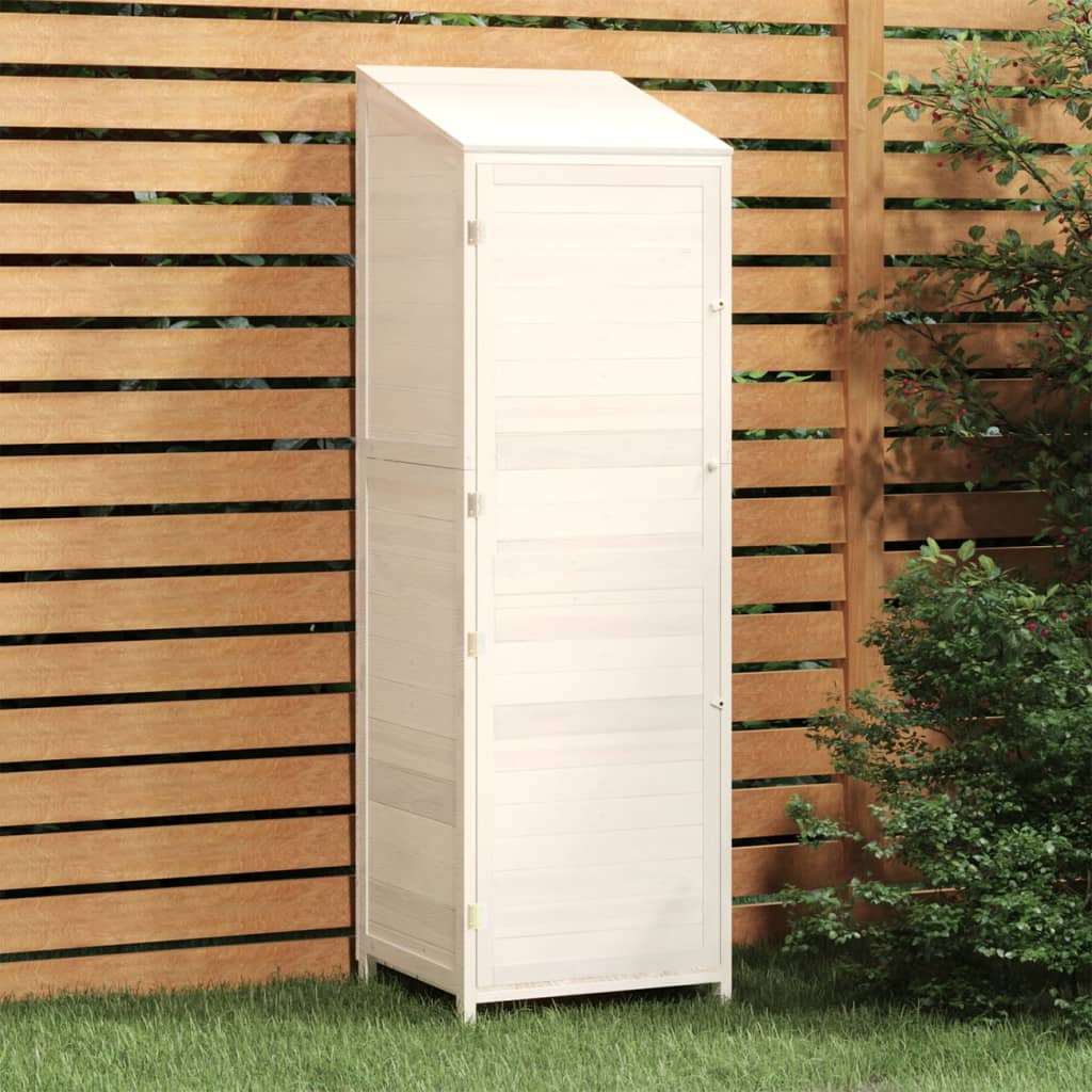 NNEVL Garden Shed White 55x52x174.5 cm Solid Wood Fir