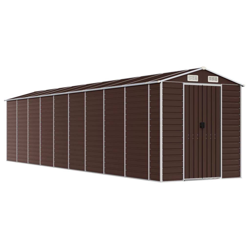 NNEVL Garden Shed Brown 191x810x198 cm Galvanised Steel