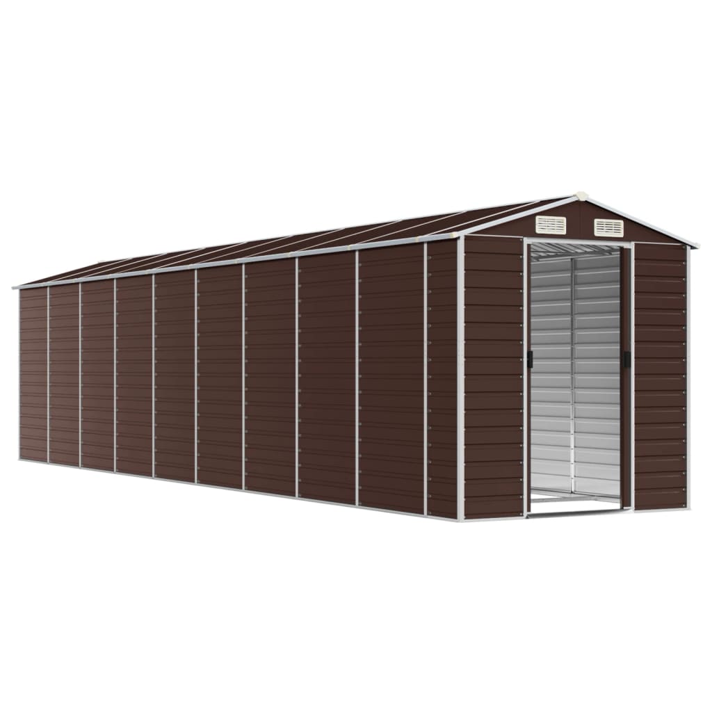 NNEVL Garden Shed Brown 191x810x198 cm Galvanised Steel