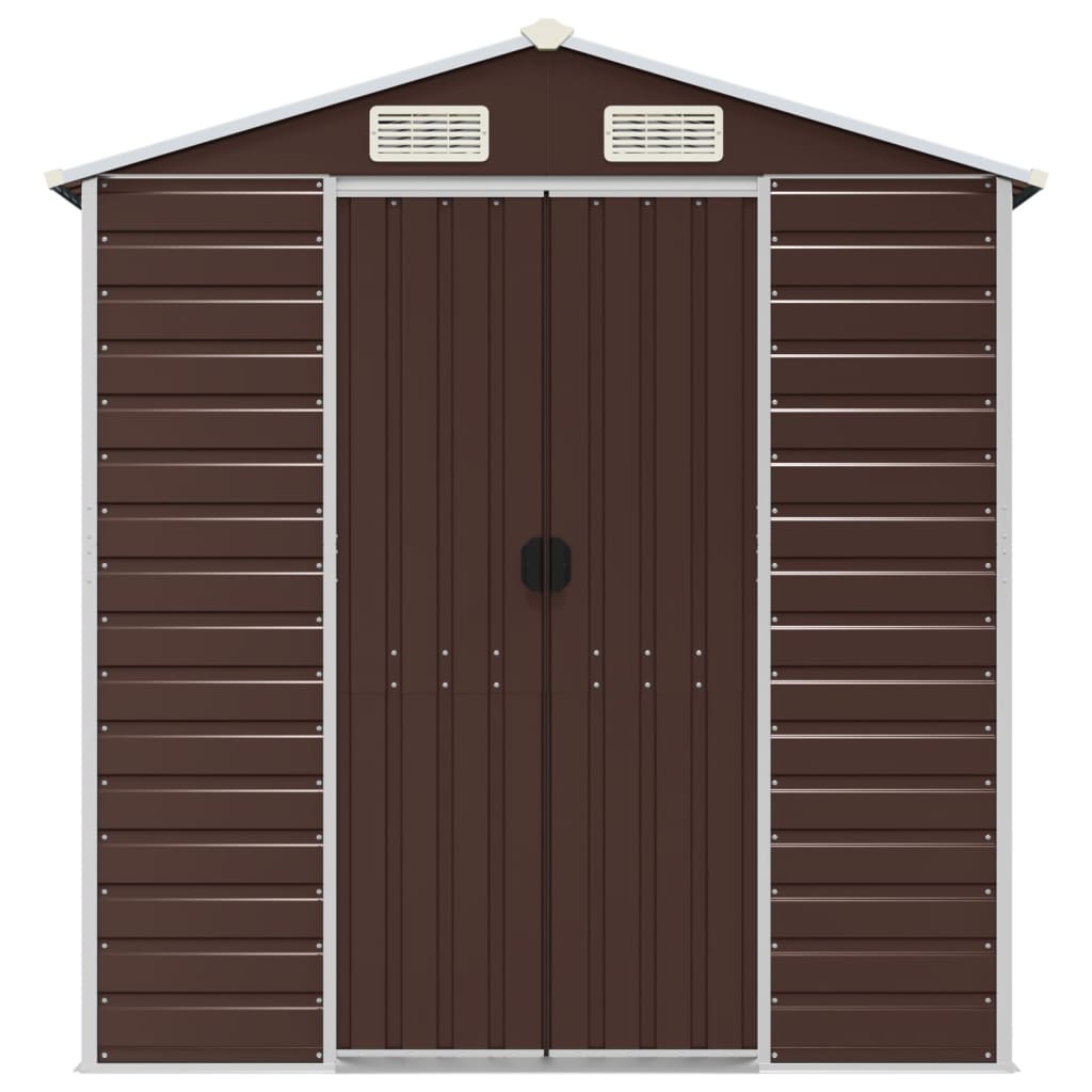 NNEVL Garden Shed Brown 191x810x198 cm Galvanised Steel