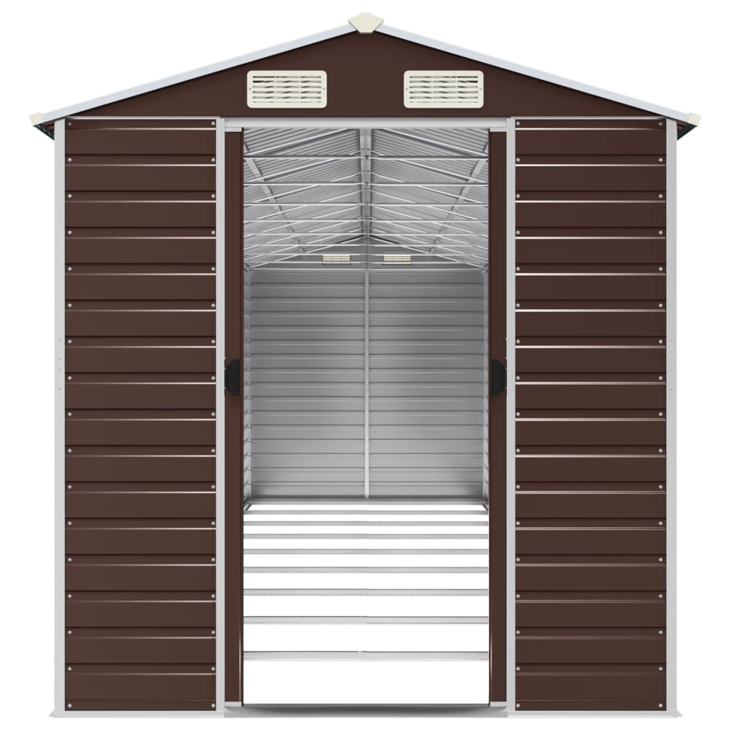 NNEVL Garden Shed Brown 191x810x198 cm Galvanised Steel