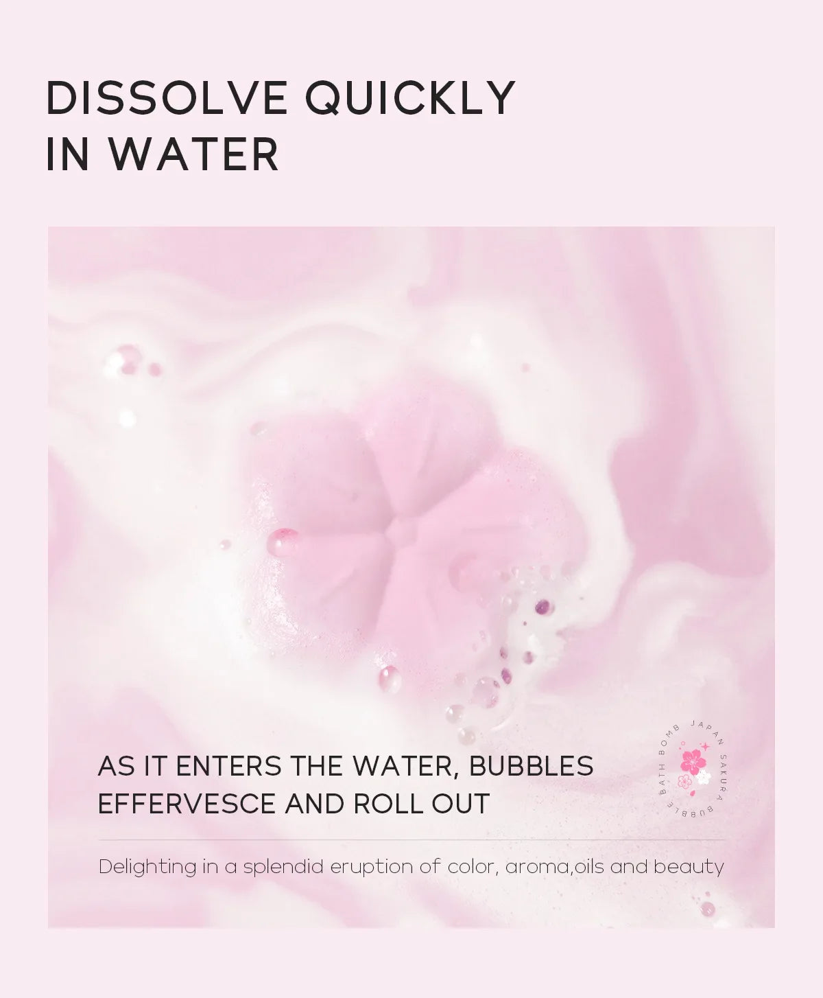 LAIKOU Japanese Sakura Bath Bomb Bubble Explosion Bath Salt for Body Cleansing Moisturizing 30g