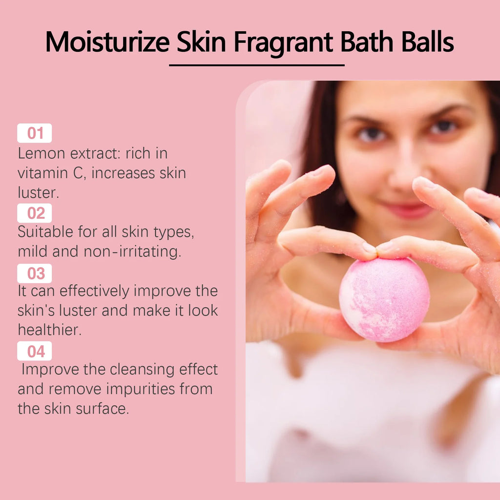 6PCS Colorful Bath Balls Gift Set Deep Moisturizing Skin Exfoliating Reduce Dryness Cheerful Scent Relax Spa Bath Flavor Balls