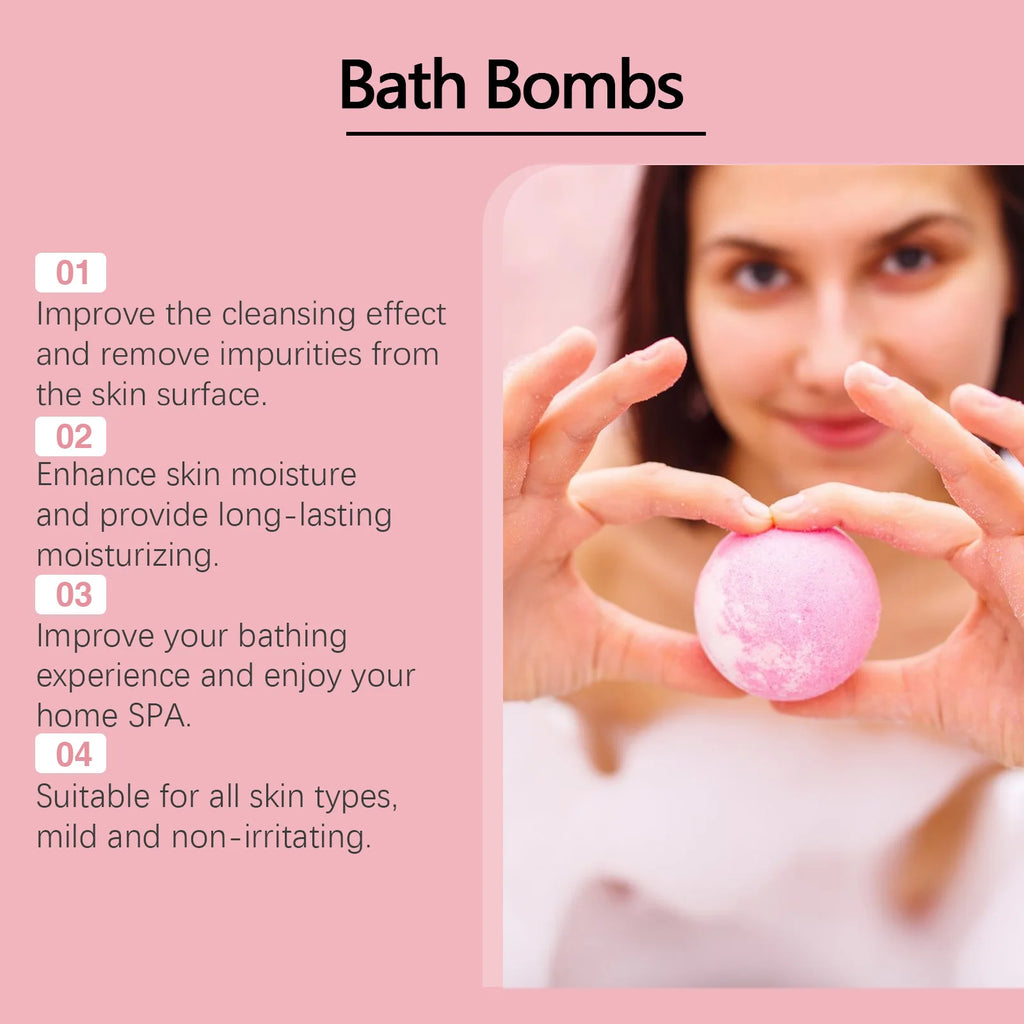 Christmas Bath Bombs Gift Set Exfoliating Relax Stress Aromatherapy Gentle Cleaning Soothing Moisturizing Body Skin Care 6PCS