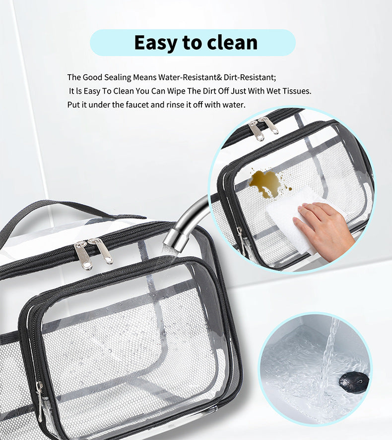 Clear PVC Tote Bag with Handle – Transparent Organizer Bag